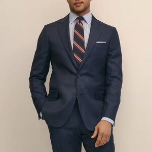 Brooks Brothers Classic Fit 100% Wool Pinstripe 1818 suit Blazer in Navy